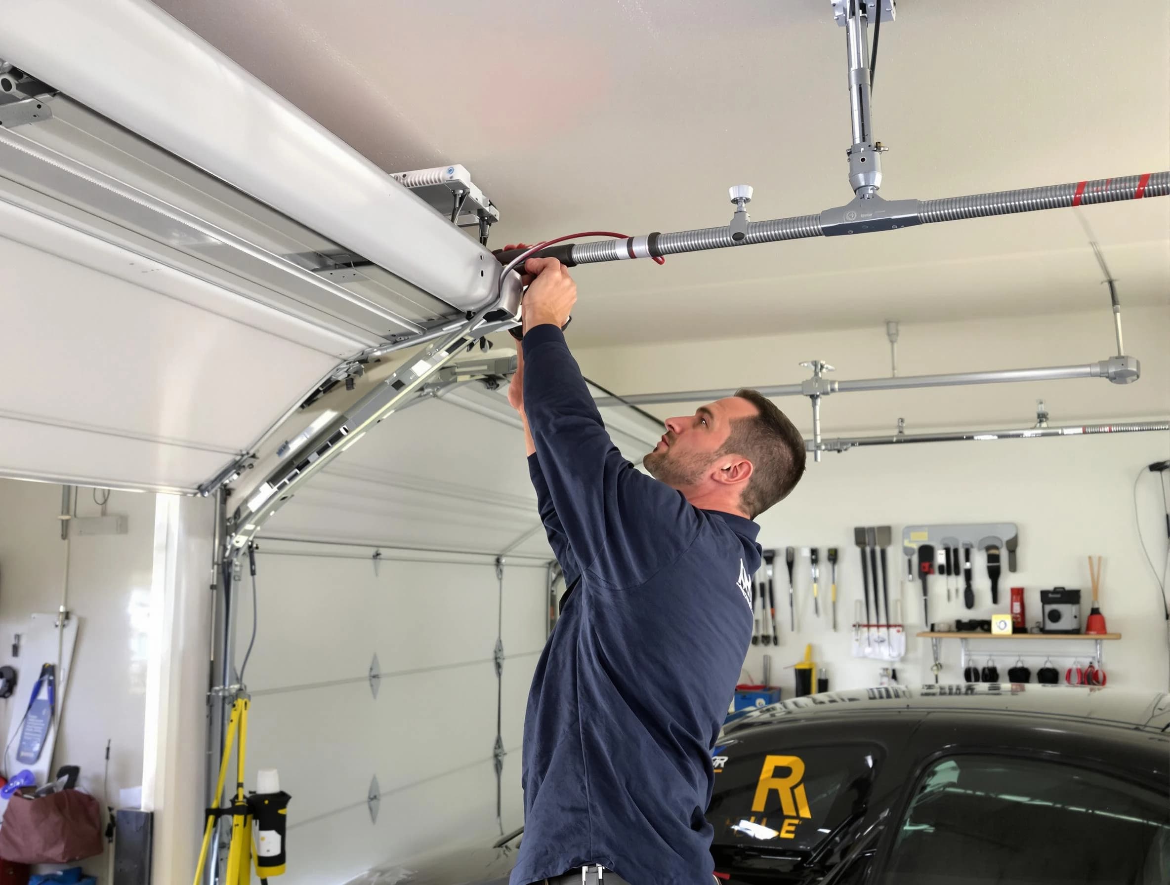 Ridgewood Garage Door Repair technician performing garage door cable repair in Ridgewood