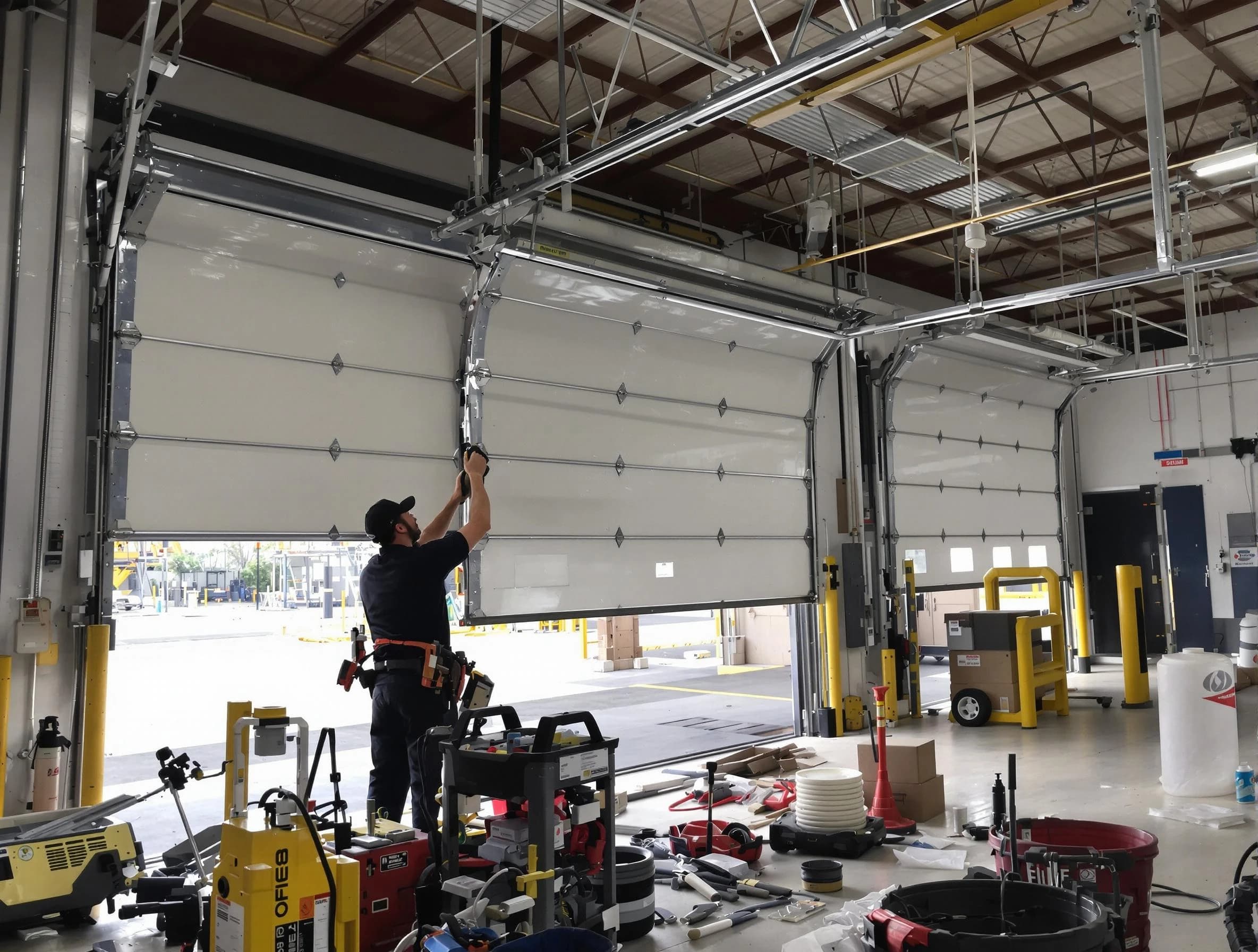 Ridgewood Garage Door Repair technician performing commercial garage door repair in Ridgewood