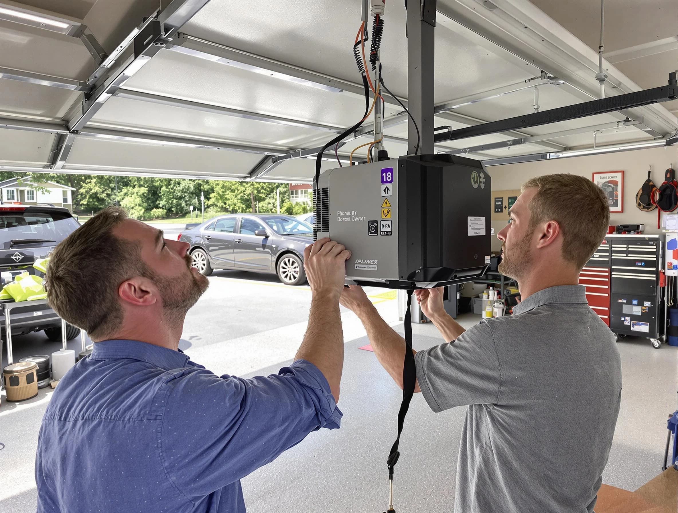 Ridgewood Garage Door Repair technician installing garage door opener in Ridgewood