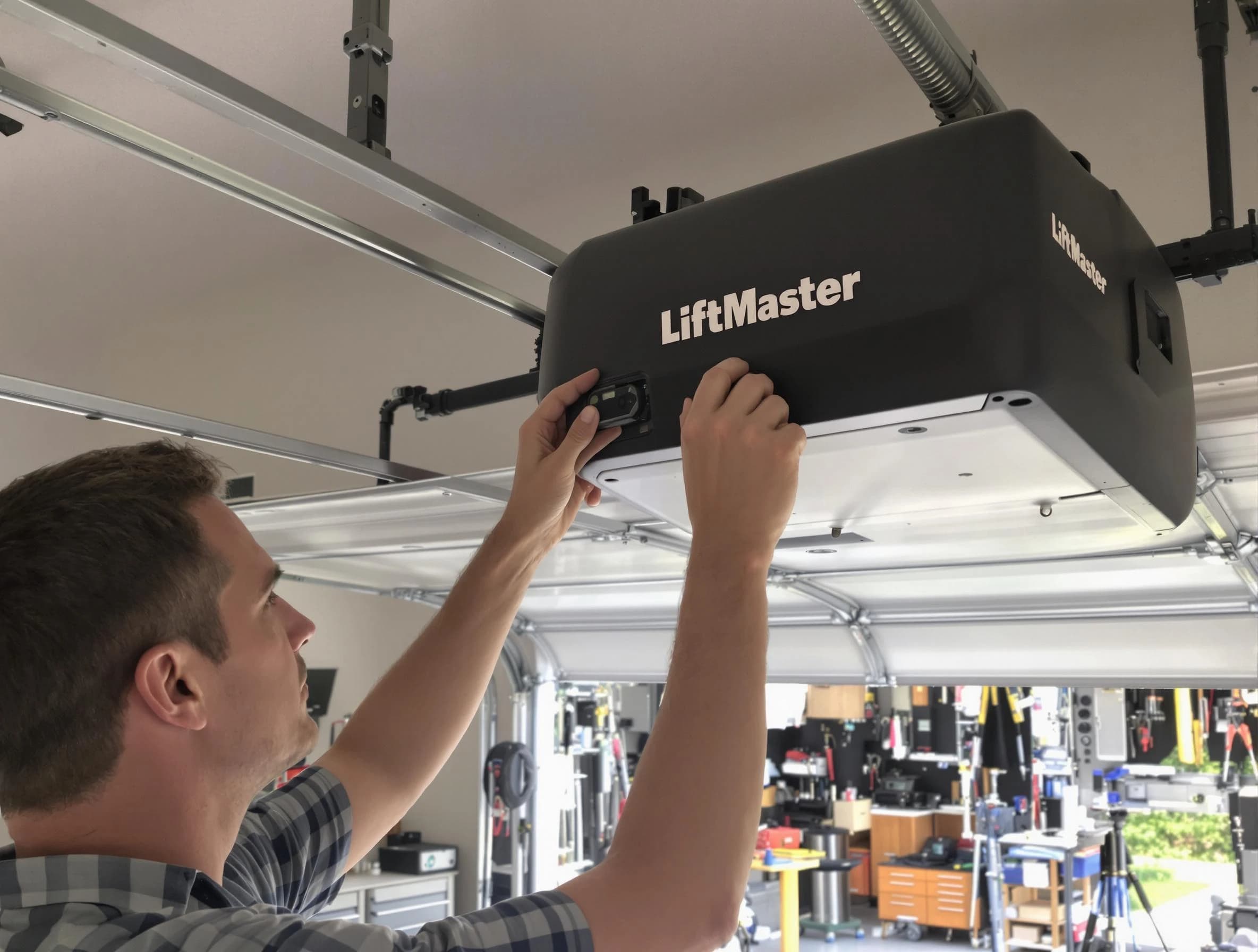 Ridgewood Garage Door Repair technician repairing garage door opener in Ridgewood