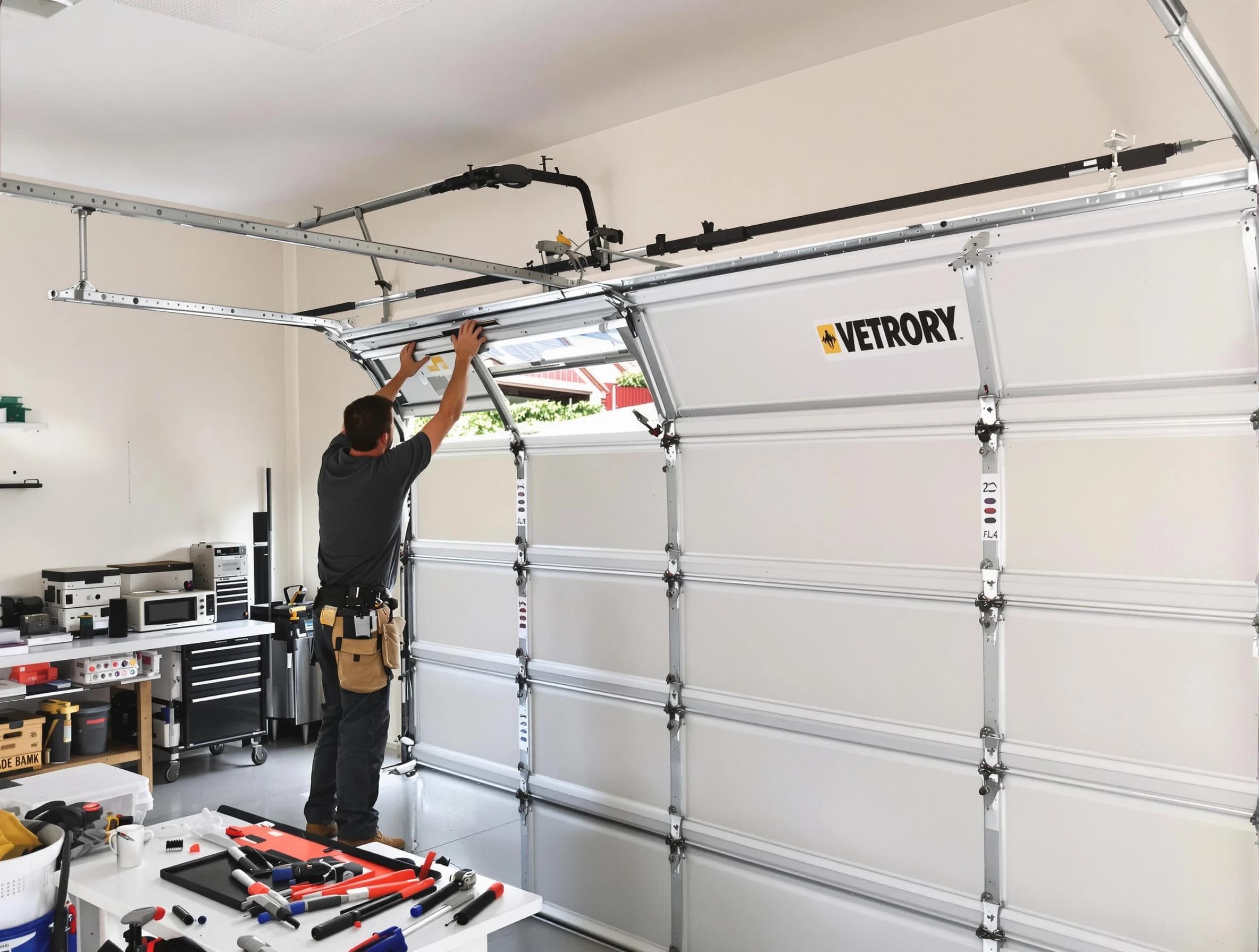 Ridgewood Garage Door Repair technician performing section replacement in Ridgewood