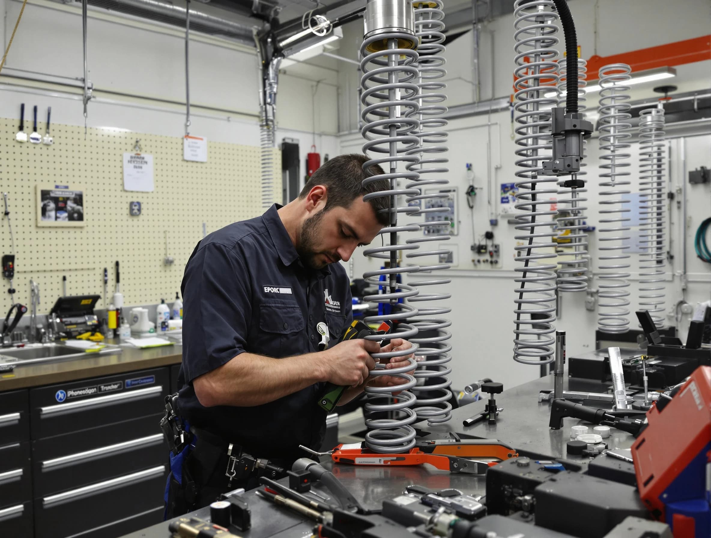 Ridgewood Garage Door Repair technician performing spring repair in Ridgewood