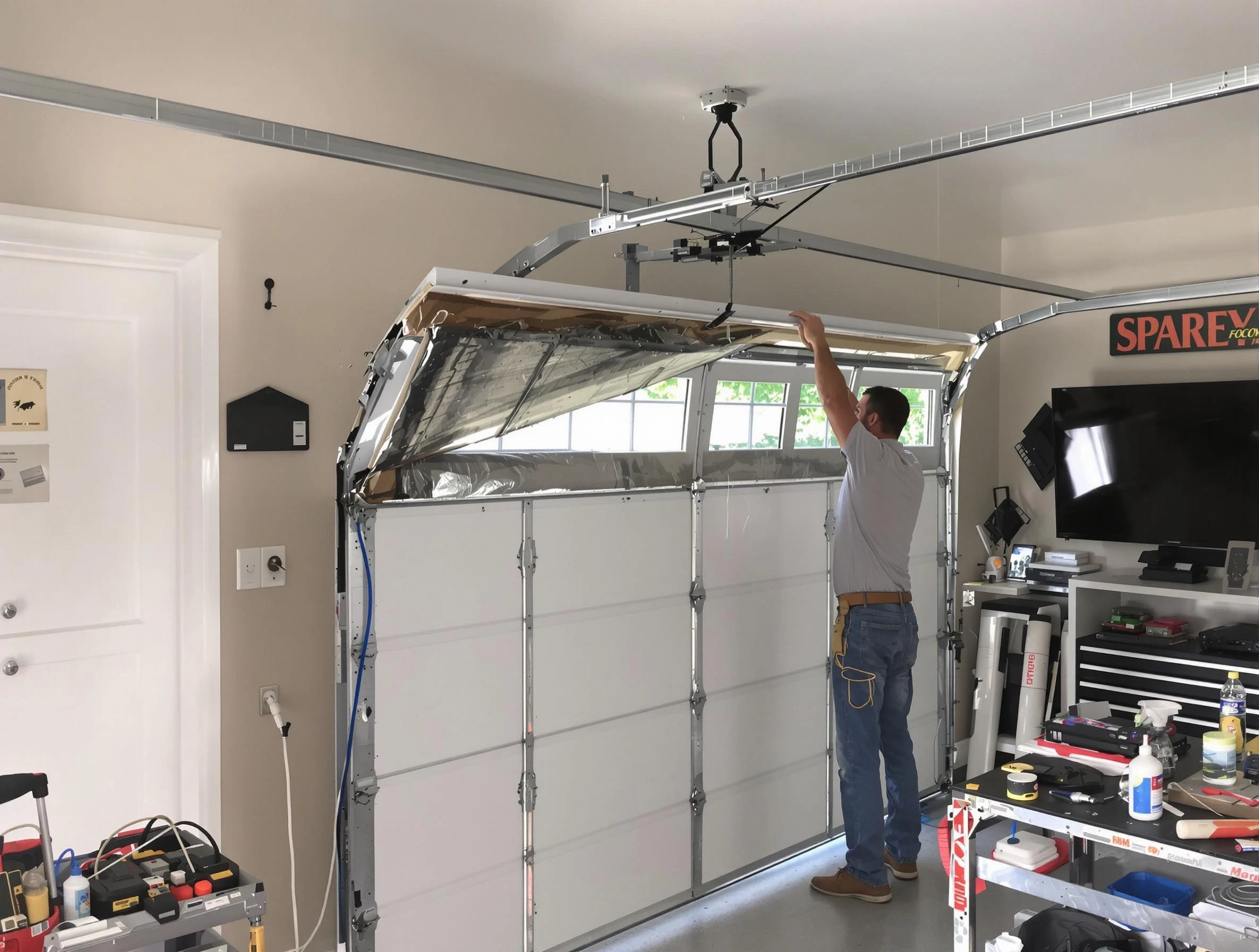 Garage door section replacement by Ridgewood Garage Door Repair in Ridgewood